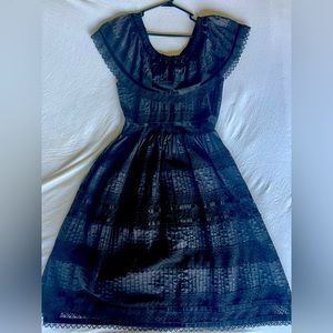 1940’s Vintage Black Lace Dress - Petite Small